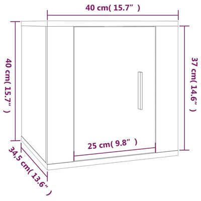 vidaXL Stenska TV omarica bela 40x34,5x40 cm