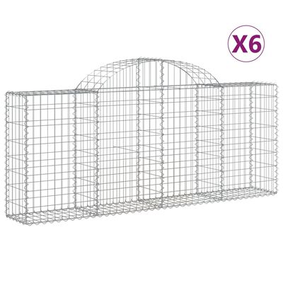 vidaXL Obokane gabion košare 6 kosov 200x30x80/100 cm pocinkano železo