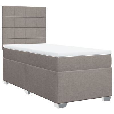 vidaXL Box spring postelja z vzmetnico taupe 100x200 cm blago