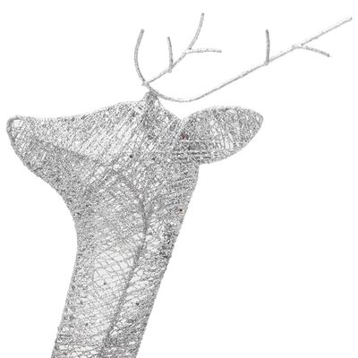 vidaXL Božični severni jeleni 6 kosov srebrni hladno bela mreža
