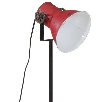 vidaXL Stoječa svetilka 25 W obrabljeno rdeča 35x35x65/95 cm E27