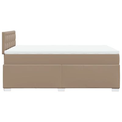 vidaXL Box spring postelja z vzmetnico kapučino 120x200cm umetno usnje