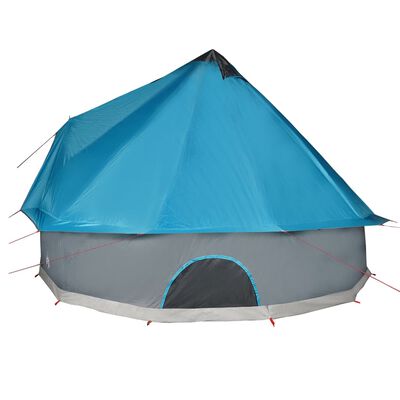 vidaXL Družinski šotor tipi za 12 oseb moder vodoodporen