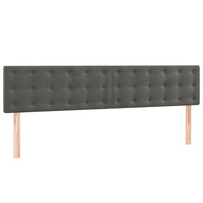 vidaXL Box spring postelja z vzmetnico temno siva 200x200 cm žamet