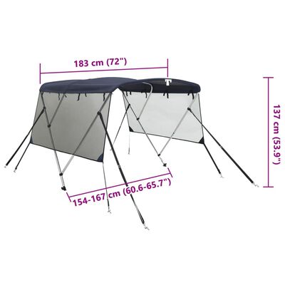 vidaXL Bimini tenda s 3 loki in stranicami 183x(154-167)x137 cm