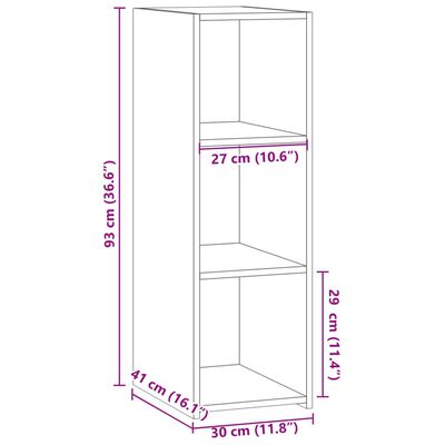 vidaXL Komoda betonsko siva 30x41x93 cm inženirski les