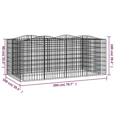 vidaXL Obokana gabionska visoka greda 200x100x100 cm pocinkano železo