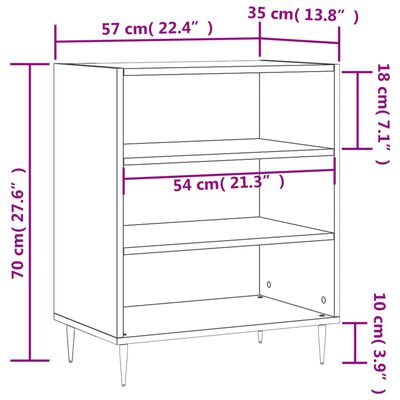 vidaXL Komoda betonsko siva 57x35x70 cm inženirski les