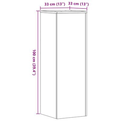 vidaXL Stojalo za rastline siva sonoma 33x33x100 cm inženirski les