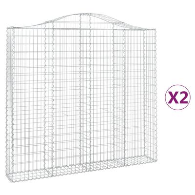 vidaXL Obokane gabion košare 2 kosa 200x30x180/200 cm pocinkano železo