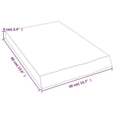 vidaXL Kopalniški pult 40x60x(2-6) cm neobdelan trden les