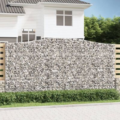 vidaXL Obokane gabion košare 3 kosa 400x50x200/220 cm pocinkano železo