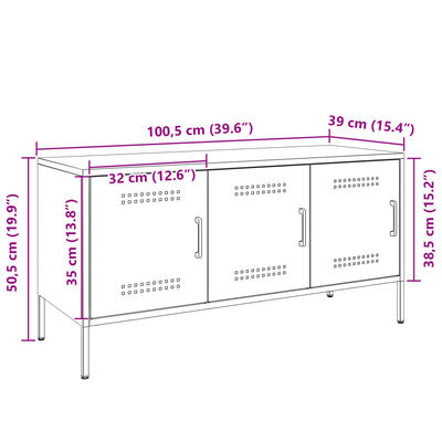 vidaXL TV omarica roza 100,5x39x50,5 cm jeklo