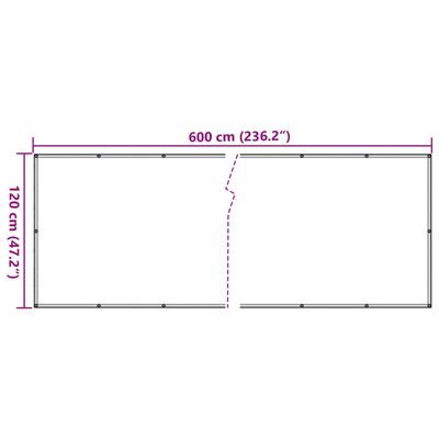 vidaXL Balkonsko platno za zasebnost krem 600x120 cm PVC