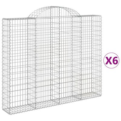 vidaXL Obokane gabion košare 6 kosov 200x30x160/180cm pocinkano železo