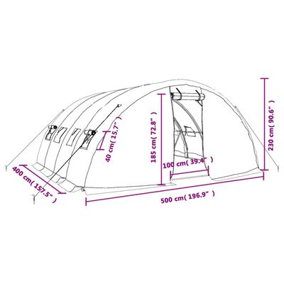 vidaXL Rastlinjak z jeklenim okvirjem bel 20 m² 5x4x2,3 m