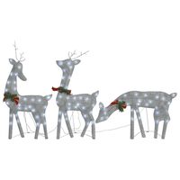 vidaXL Družina severnih jelenov 270x7x90 cm srebrna hladno bela mreža