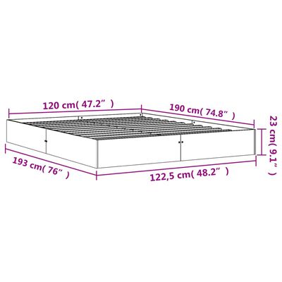 vidaXL Posteljni okvir brez vzmetnice voščeno rjav 120x190 cm borovina