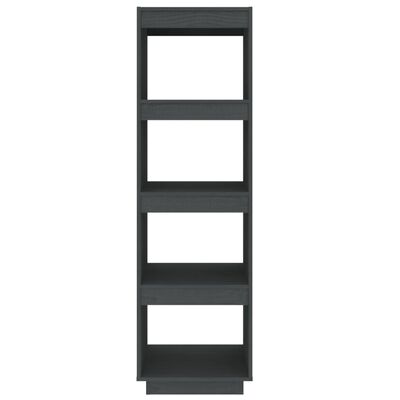 vidaXL Knjižna omara za razdelitev prostora siva 40x35x135 cm borovina