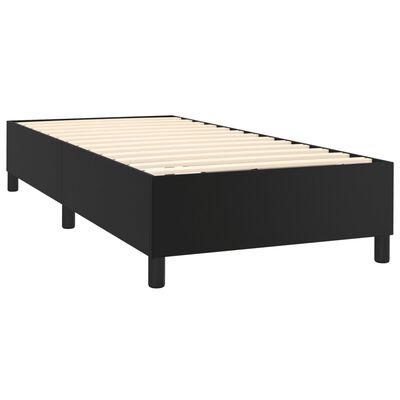 vidaXL Box spring postelja z vzmetnico črna 90x190 cm umetno usnje