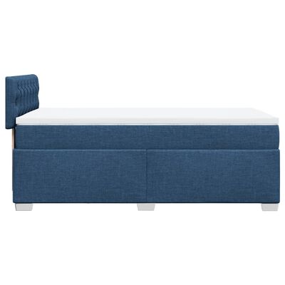 vidaXL Box spring postelja z vzmetnico modra 90x190 cm blago