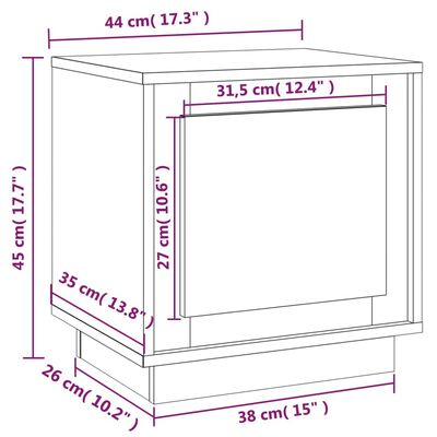 vidaXL Nočna omarica rjavi hrast 44x35x45 cm inženirski les