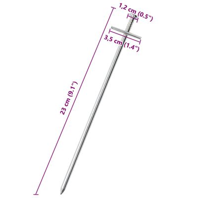 vidaXL Klini za šotor 24 kosov 23 cm Ø6 mm pocinkano jeklo