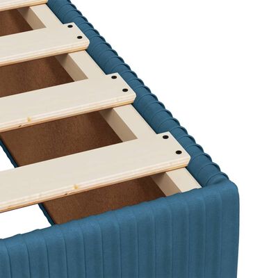 vidaXL Box spring postelja z vzmetnico modra 120x190 cm žamet