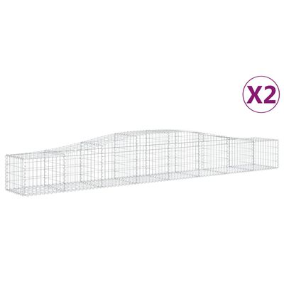 vidaXL Obokane gabion košare 2 kosa 400x50x40/60 cm pocinkano železo