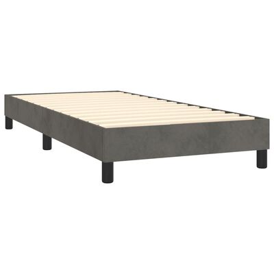 vidaXL Box spring postelja z vzmetnico temno siva 80x200 cm žamet