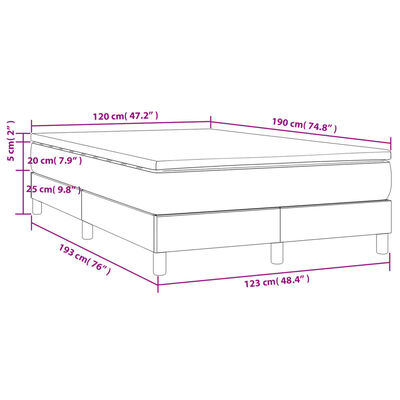 vidaXL Box spring postelja z vzmetnico taupe 120x190 cm blago