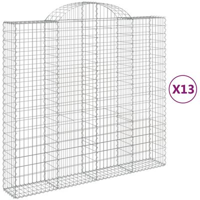 vidaXL Obokane gabion košare 13kosi 200x50x180/200 cm pocinkano železo