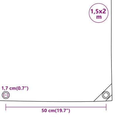 vidaXL Ponjava bela 1,5x2 m 650 g/m²