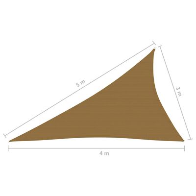 vidaXL Senčno jadro 160 g/m² taupe 3x4x5 m HDPE