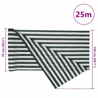 vidaXL Zaščitna mreža zelena in bela 1,5x25 m HDPE 195 g/m²