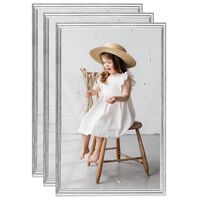 vidaXL Foto okvirji 3 kosi namizni srebrni 13x18 cm MDF