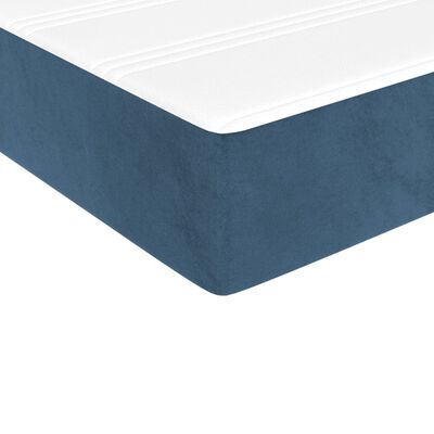 vidaXL Box spring postelja z vzmetnico temno modra 140x190cm žamet