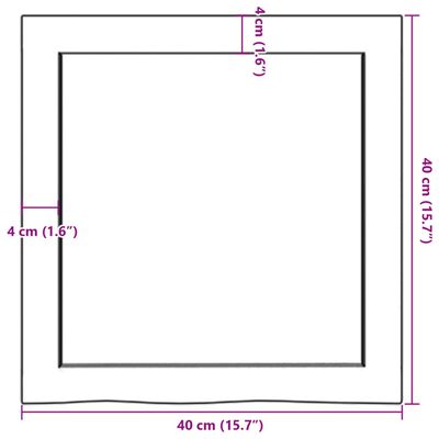 vidaXL Stenska polica 40x40x(2-4) cm neobdelana trdna hrastovina