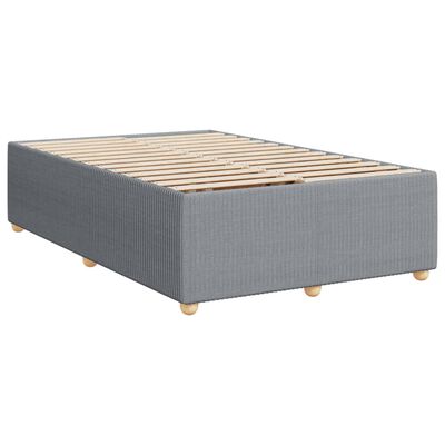 vidaXL Boxspring postelja z vzmetnico svetlo siva 120x190 cm blago