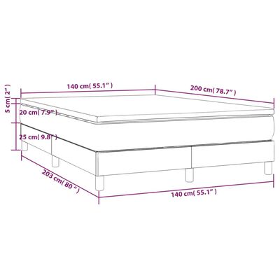 vidaXL Box spring postelja z vzmetnico krem 140x200 cm blago