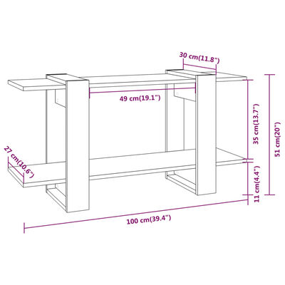 vidaXL Knjižna omara betonsko siva 100x30x51 cm konstruiran les