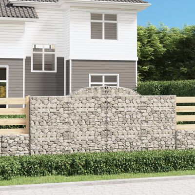 vidaXL Obokane gabion košare 12 kosi 300x30x140/160cm pocinkano železo