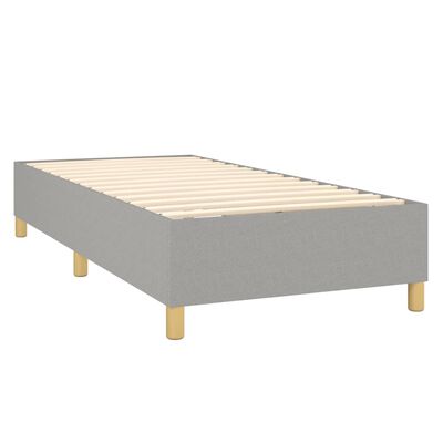 vidaXL Box spring postelja z vzmetnico svetlo siva 90x200 cm blago