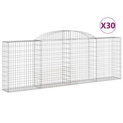 vidaXL Obokane gabion košare 30kosov 300x30x100/120cm pocinkano železo