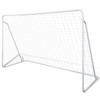 vidaXL Nogometni gol z mrežo jeklen 240x90x150 cm visokokakovosten