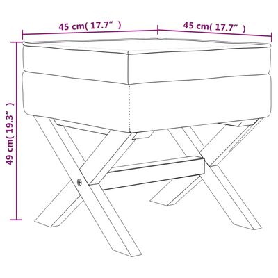 vidaXL Stolček s prostorom za shranjevanje moder 45x45x49 cm žamet