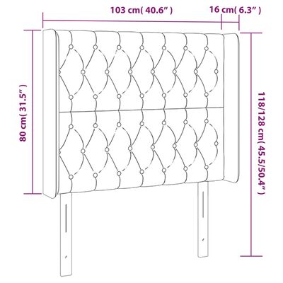 vidaXL LED posteljno vzglavje roza 103x16x118/128 cm žamet