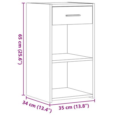 vidaXL Nočna omarica siva sonoma 35x34x65 cm inženirski les