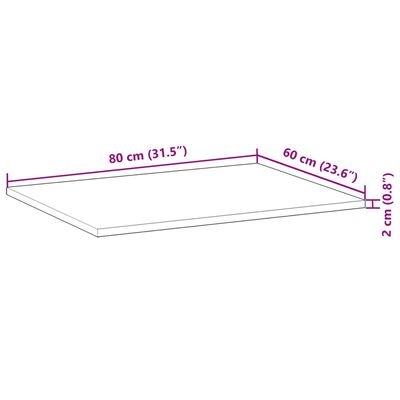 vidaXL Kopalniški pult neobdelan 80x60x2 cm trden akacijev les