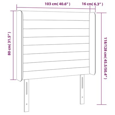 vidaXL Vzglavje z ušesi krem 103x16x118/128 cm blago